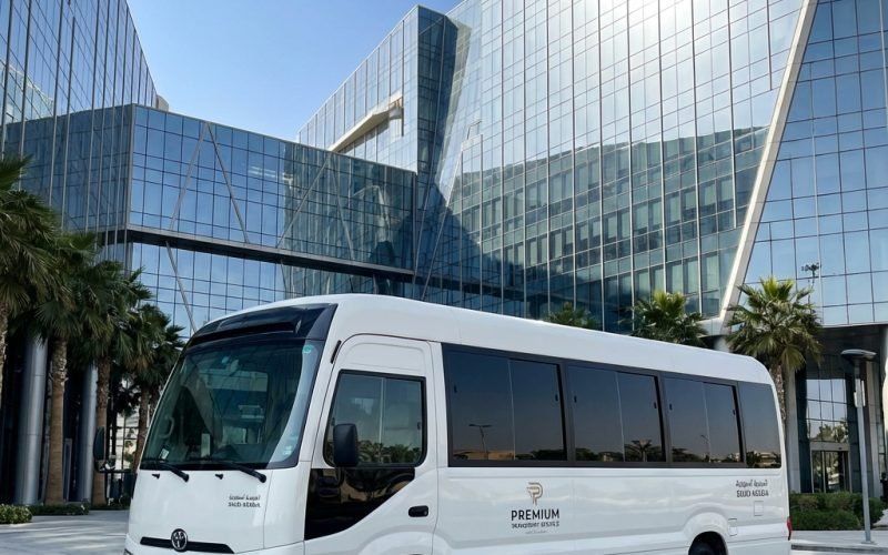 white-toyota-coaster-mini-bus-front-view